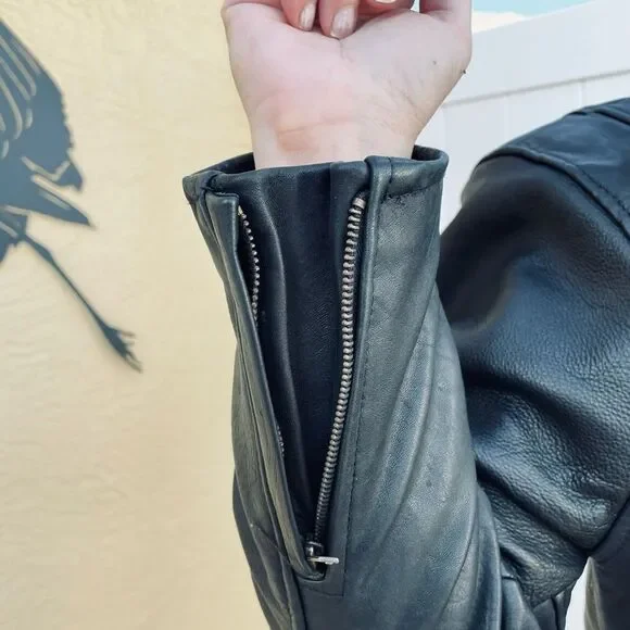 LEATHER MOTORCYCLE JACKET, HEAVY, UNISEX